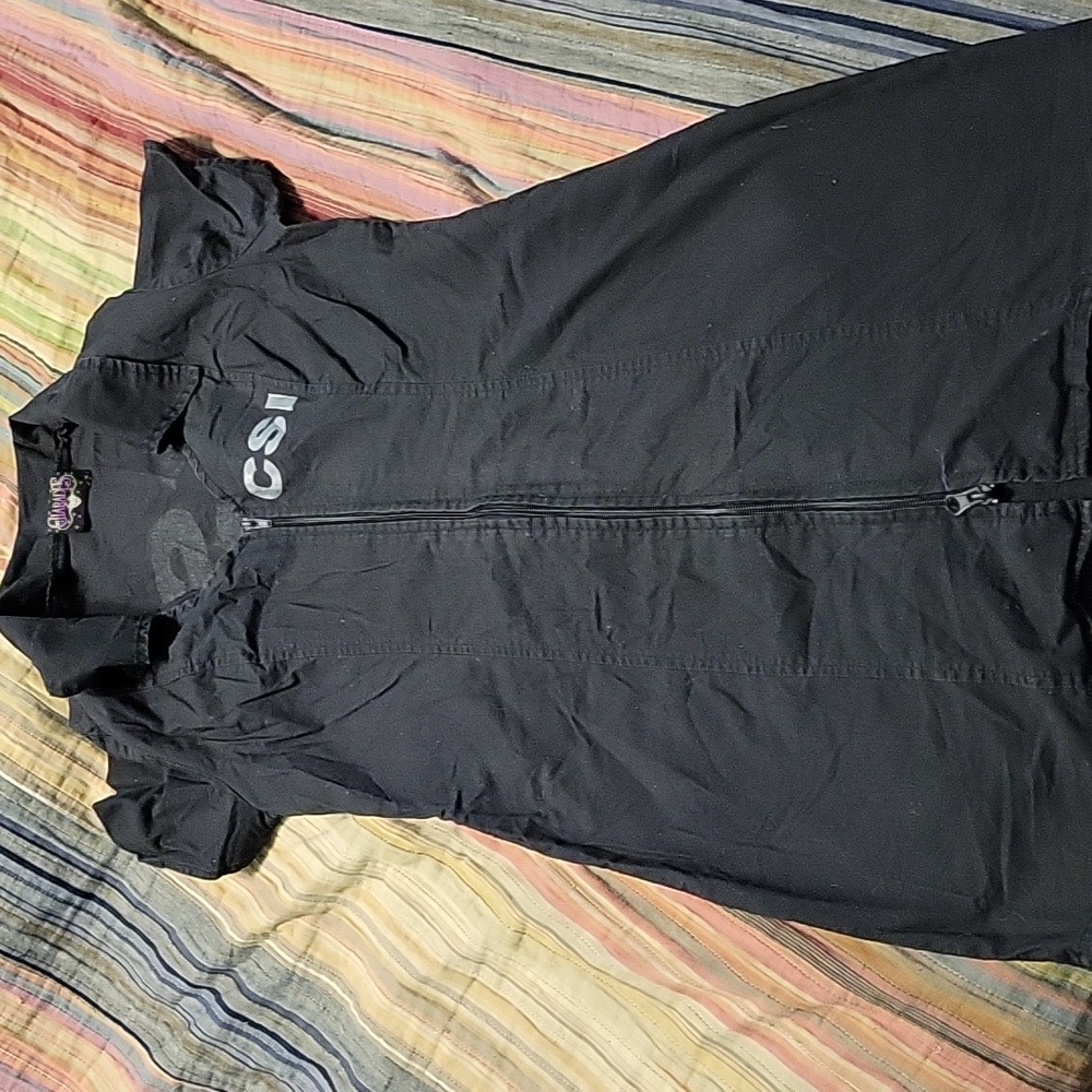 Black Zip-Up Dress with CSI Logo